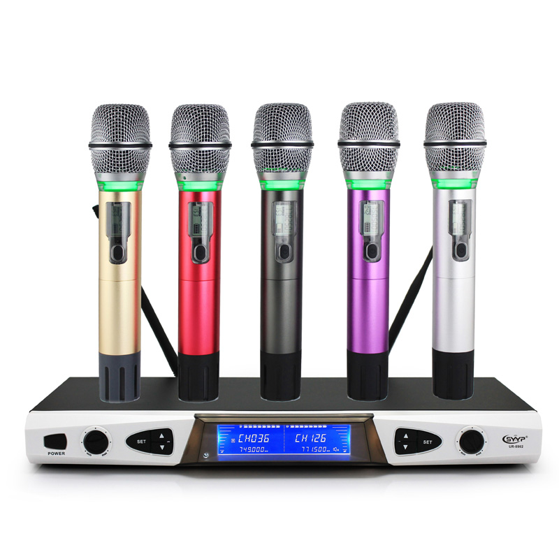 UR-8902 智能感應(yīng)光環(huán)雙靜音娛樂一拖二無線麥克風(fēng)